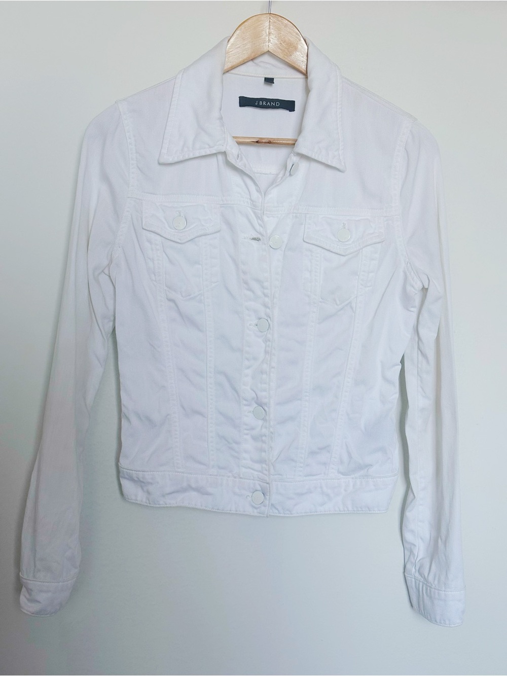 J Brand Slim Fit Denim Jacket Pure White Size S Jean Jacket